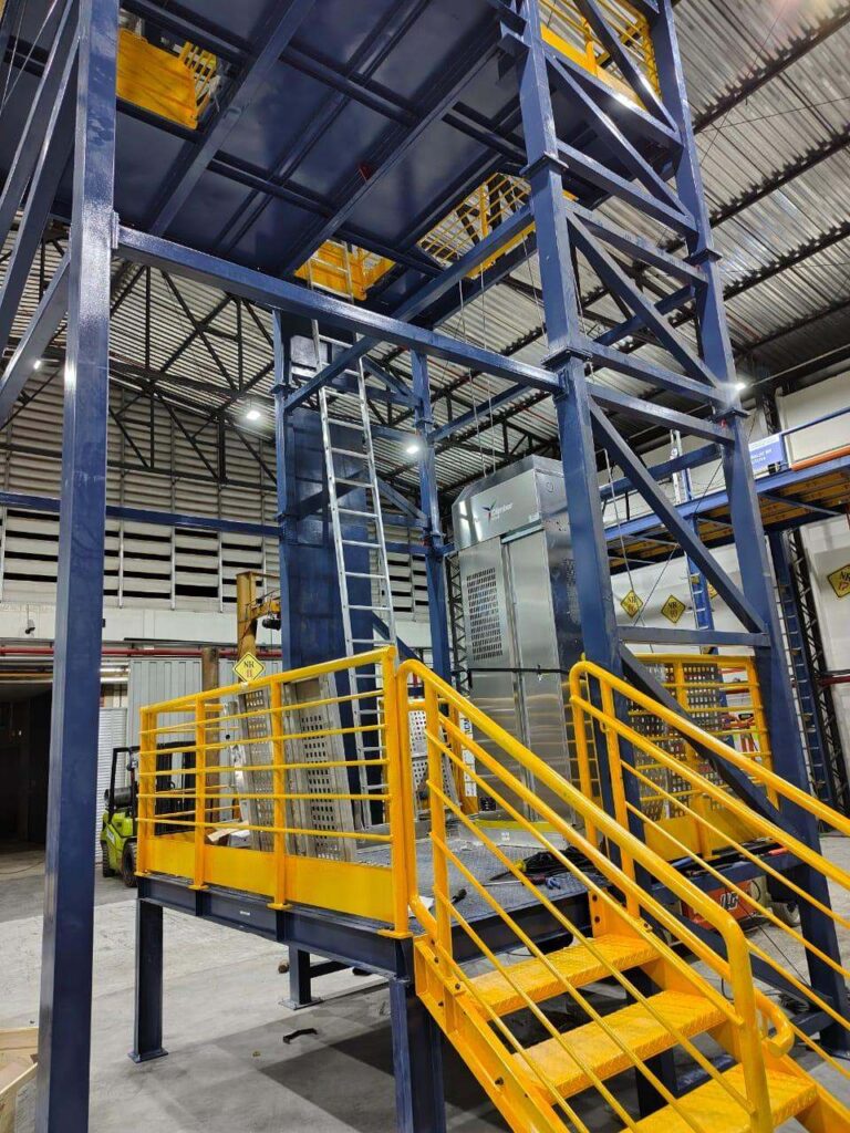 Plataforma de acesso para montagem de aerogeradores fabricada pela M&I