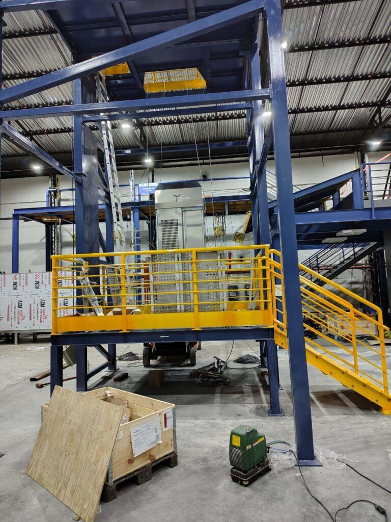 Plataforma de acesso para montagem de aerogeradores fabricada pela M&I